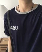 ボーダークロップショートスリーブT