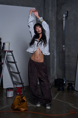 VELOUR PANTS -BROWN
