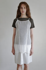 Sheer layered slip, White