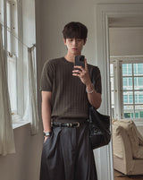 Roel Cable Round Short Sleeve Knit