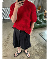 [Unisex] サマーブークレハーフニット(4color)