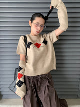 Shine Argyle Handwarmer Knit