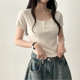 デーモスパンボタンショートスリーブTシャツ