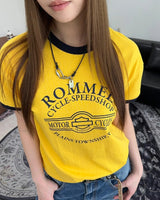 ティエンモーターサイクルリンガー半袖Tシャツ