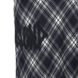 8287 Logo Check-pattern Long Skirt (Navy)