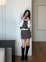 Tailor Mono Button Bustier Back Slit Top