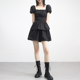 Webit Shirring Puff Dress
