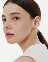 26SS★ Champagne First Moon Silver One-Touch Earrings M