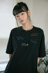 26SS★ Draw Stitch Embroidered Short Sleeve Tee