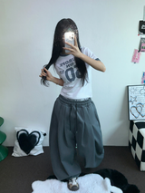 HARDU STRING COTTON BABY TWO ピンタックバルーンロングパンツ 🩶🤎🖤🩷💚6COLOR