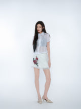ASYMMETRIC STRIPE SHIRTS [WHITE]