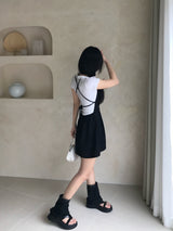 Lise Back Strap Tulip Sleeveless Mini Dress