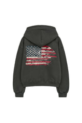 eagle hood zip up (dark grey)