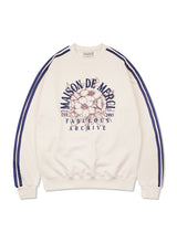 [起毛]UNISEX Flower Arch Line Shoulder Heavy Terry Sweatshirt Cream (FCE4TS652K)