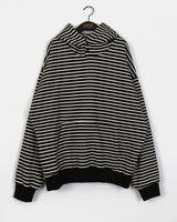 コユウボタンストライプウォーマーフード付きTシャツ