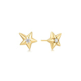 [worn by hearts2hearts carmen apink oh hayoung] gold sparkling star drop stud 14k gold plating + 925 silver earrings E066-07G