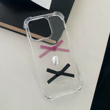 [made]black&radish pink ver ribbon resin phonecase