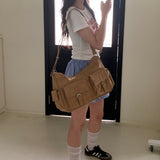 [25FW Mandarinetree only]ティラミスポケットメッセンジャー スエードレザー ビッグショルダークロスバッグ [Beige color only]