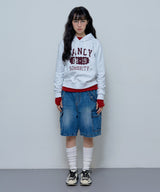 CLASSIC WAPPEN CROP HOODIE (LIGHT MELANGE)_F24ZB061