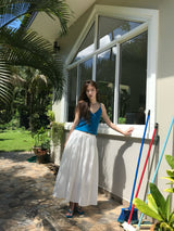 Deep V-neck Sleeveless (Blue)