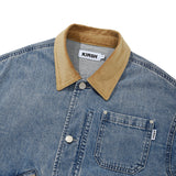 CORDUROY COLLAR WORK JACKET [BLUE]