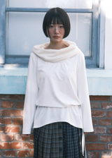 Neck Drape Top / White