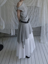 Sella Shirred Flare Long Skirt