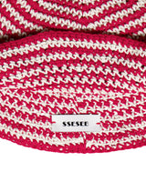 Stripe String Bucket Hat - Red