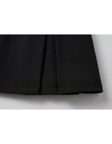 Isolde Halter Neck Belt Pintuck Pleated A-Line Mini Dress Black