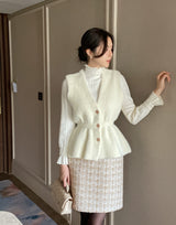 Shua Mink Smoke Peplum Knit Vest