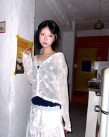 (2color) Daisy Sheer Net Cardigan