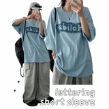 Shubin lettering short-sleeved shirt (4 colors)