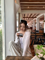 Loop Summer Ribbed Knit Cardigan / 4 colors