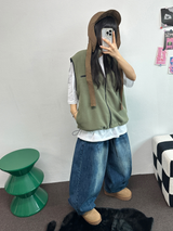ビビッドバルーンデニムロングパンツ 💙🖤2COLOR