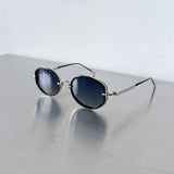 Blue Tint Oval Sunglasses