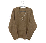 Bena Rouge V-Neck Button Knit (5c)