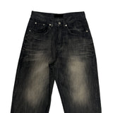 Dark washing wide pants