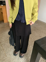 アンカレイヤードラップスカートパンツ