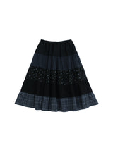 Blooming garden patchwork skirt / black