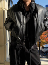 [F/W] Leather padding blouson(2color)