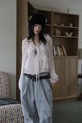 Leather ring wide belt