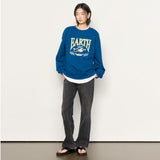 UNISEX EARTH グラフィックオーバースウェット[ブルー]