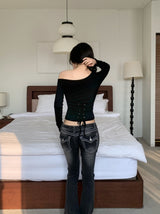 Loana Back Corset One-off  Shoulder T-shirt