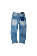 DESTROYED PAINTING WASHED DENIM (BLUE)