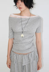 LACE OFFSET TEE