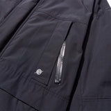 ポリーコットンリブダブルプラケットロングジャケット - グレー