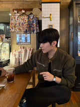 Owen knitwear suede jacket