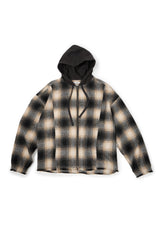 OMBRE HOOD CHECK JACKET (BLACK)
