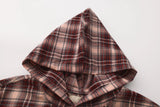Study Break Hooded Plaid Shirt 