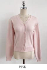 Lensi V-neck basic knit cardigan